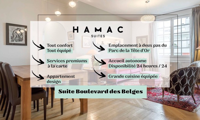 6th Arrondissement Apartment | Hamac Suites - Suite Belge - Parc Tête d'Or- 6p