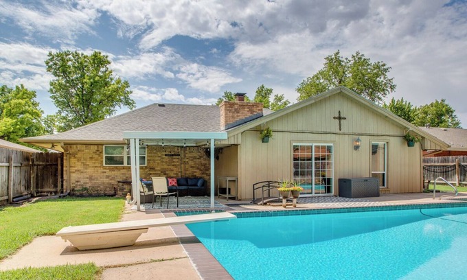 Enid House | Heated Pool! Family-friendly House with Coffee Bar