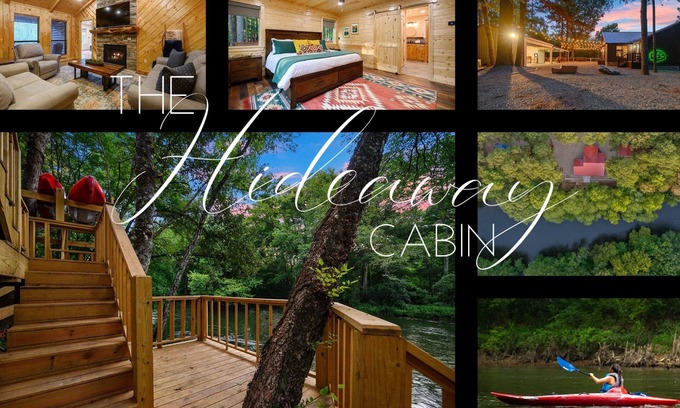 Broken Bow Cabin | Hideaway ~ riverfront with pool, game room, hot tub and kayaks that sleeps 10
