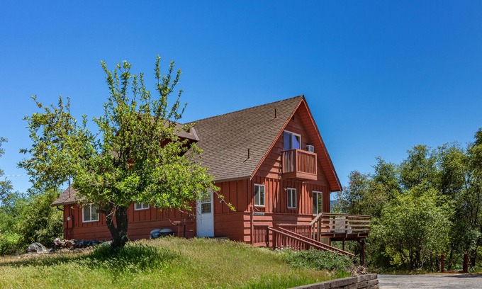 Oakhurst House | Hillside home w/large private outdoor pool, gas grill, wood fireplace, & W/D