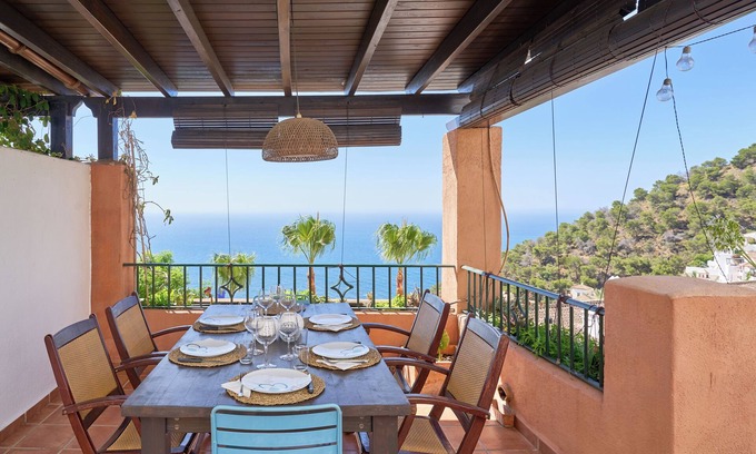 Almunecar House | Holiday Home "Stunning sea views pool garden" with Sea View, Pool & Wi-Fi