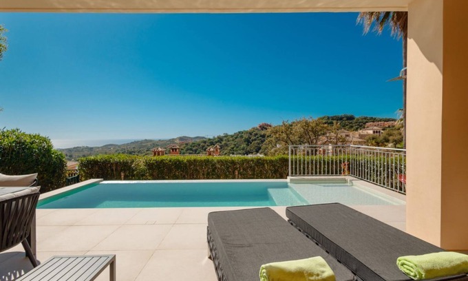 Ojen House | Holiday home with private garden, heatable private pool, and sea views