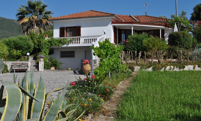 Igoumenitsa House | Holiday idyll in an olive grove, Mediterranean nature with a view of the sea and mountains.
