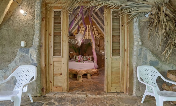 Las Galeras Cabin | Honeymoon lilac orquid cabin #6, at Chalet Tropical bio-hotel