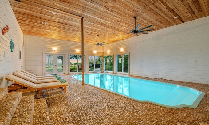 Bryan House | Host the Perfect Stay:15-Person House with Indoor Pool, 2 Grills & Entertainment