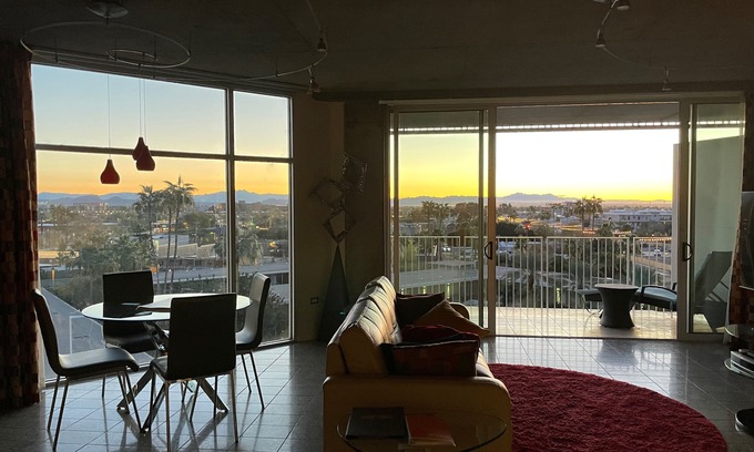 Arts District Condo | Hotel Valley Ho - Corner Tower Loft Suite - Pool and Old Town Scottsdale Views