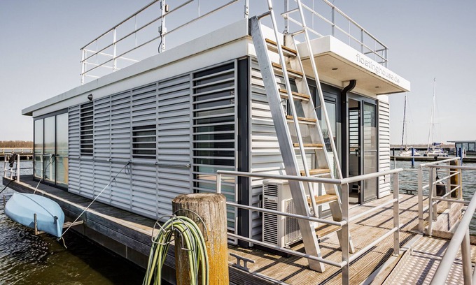 Ribnitz-Damgarten Boat Rental | Houseboat in Ribnitz with Rooftop Terrace