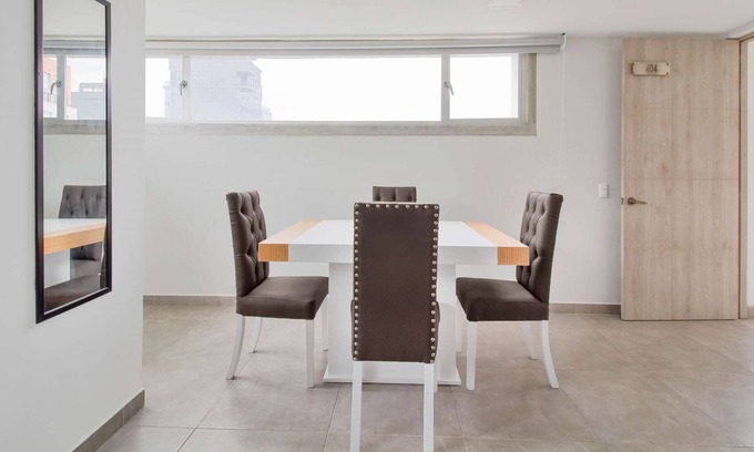 Medellin Apartment | Huge Studio in a brand new building in Parque Poblado AC, Security, Can have guests.