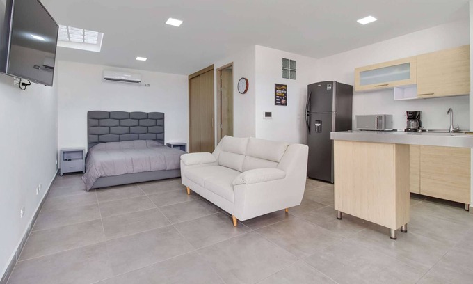 Medellin Apartment | Huge studio in a brand new building 1 block below Parque Poblado.