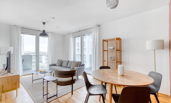 Vienna Apartment | Ideal Marinatower 2BR w/Gym & Elevator, nr metro U2, by Blueground