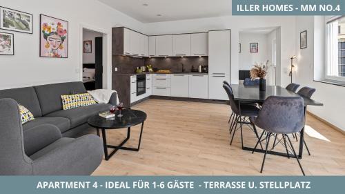Memmingen Apartment | Iller Homes Memmingen - 3 x Moderne Fewos mit Terrasse für bis zu 7 Pers mit Parkplätzen