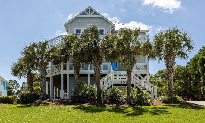 Emerald Isle House | Impeccable Oceanview Home with elevator, hot tub, private pool