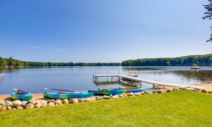 Interlochen House | Interlochen Lake House w/Deck, Fire Pit & Dock!