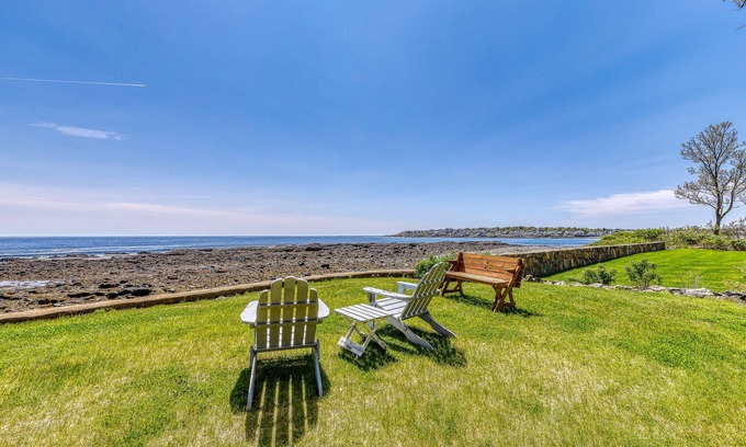 York Beach Cottage | Inviting oceanfront home with fireplace, firepit, & views from every room