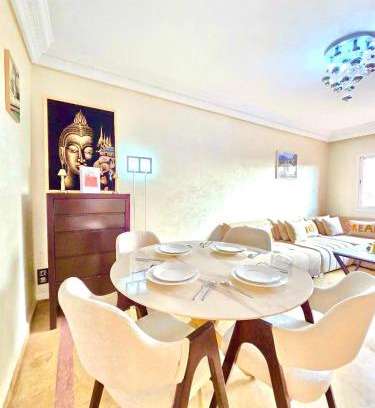 Oulad Khallouf Apartment | Joli et chic Appartement à Marrakech - balcon privé et confort