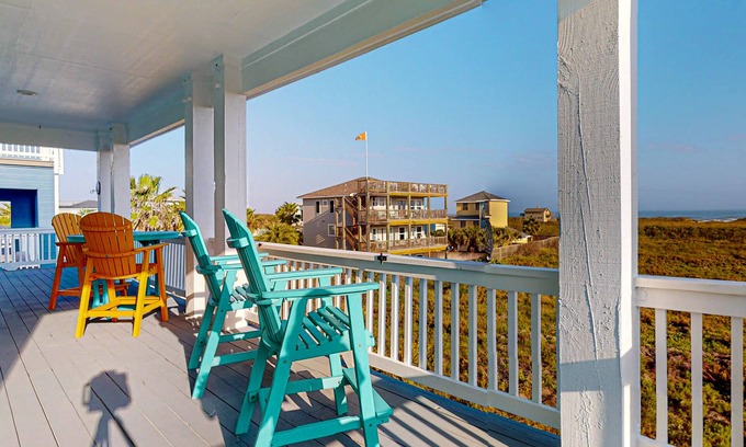Safe Harbor House | KD664 Ocean Front Home, Full Gulf Views From Third Floor Balcony, Game Room and Golf Cart Included