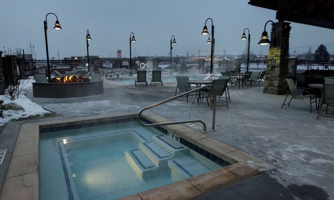 Midvale Apartment | King Suite | Heated Pool & Hot Tub. Free Breakfast Buffet. Near Jordan Landing!