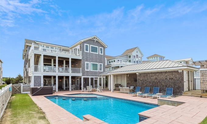 Pine Island House | Knot Home - 16BR OF in Corolla with Pool, Elevator, Theater, Game Room and More!