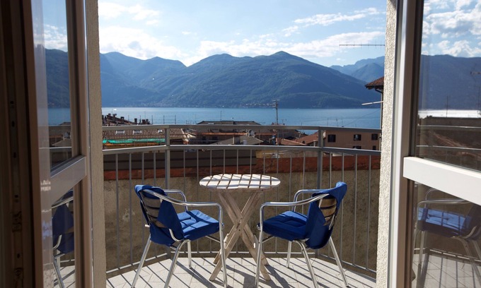 Luino Condo | La Casa Danese. Stonning view over old town to Lago Maggiore