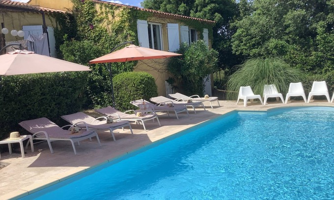 Les Restanques Villa | "LA SOKINA " Grimaud seaside, gulf St Tropez, heated swimming pool 8 persons