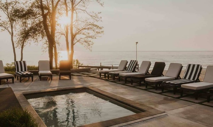 Fennville House | Lake MI Luxe Home w/Sauna/Hot tub/Game room/Views