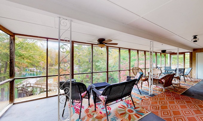 Moneta House | Lakefront home on quiet cove with private dock & floater