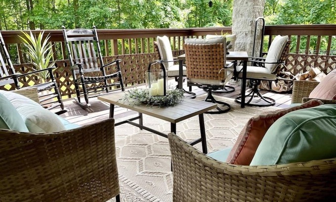 Chalet Village Condo | Large deck! Mountain top experience, 4 beds