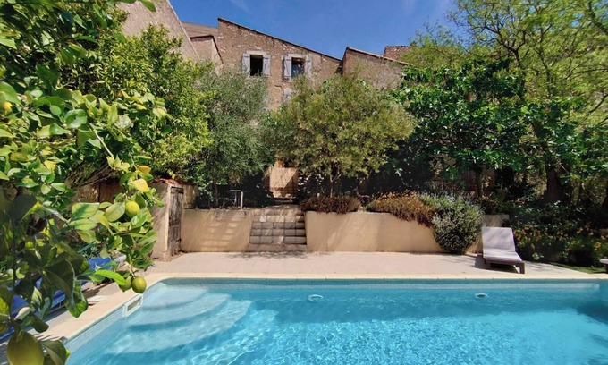 Tautavel House | Large vacation home in Tautavel with wooded garden and private pool.