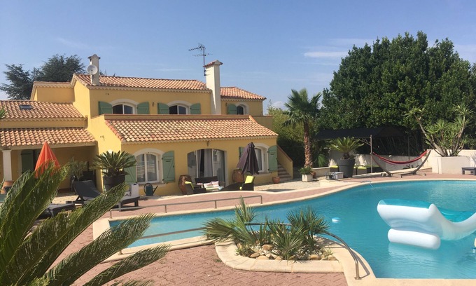 Perols House | LARGE VILLA LUXURY SWIMMING POOL 360 m2 on 1500 m2 SEA BEACH 3 MINUTES AWAY
