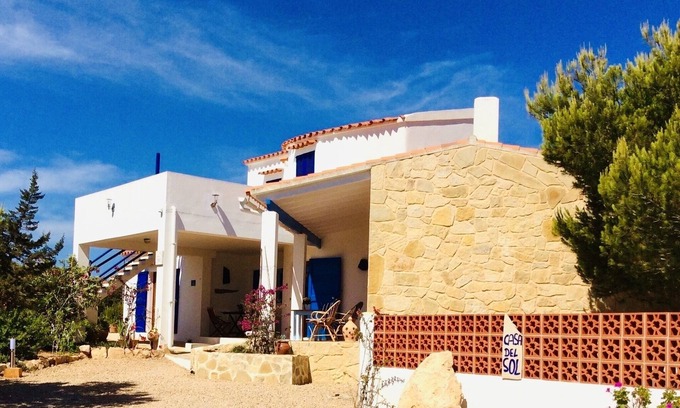 Formentera House | LAST MINUTE house with garden, wonderful sea view over the coast and free WLAN