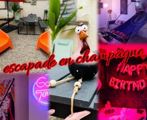 Epernay House | Le CoEuR du ViGnObLe Capacité 16 personnes max Venez partager un moment agréable en famille amis couples jeux Pétanque jacuzzi
