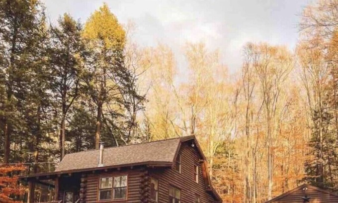 Pilot Knob Cabin | Log Cabin min to Lake George- fire pit, kayak, grill, games