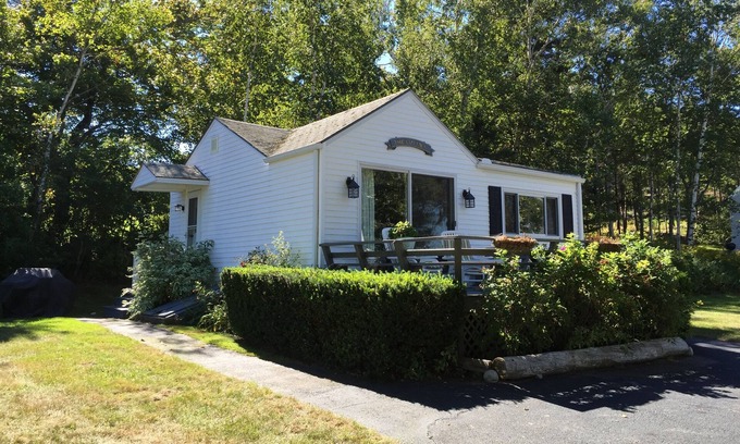 Bailey Island Cottage | Lovely deck to watch the boats come and go, and incredible sunsets!