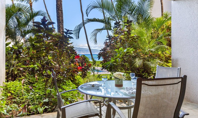 Honokowai Condo | Lush tropical setting steps away from sea breezes