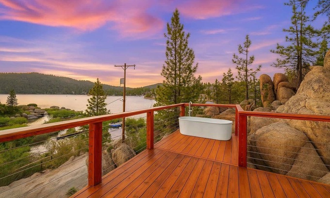 Boulder Bay Cabin | Luxe Lakefront Cabin w/Hot Tub, Game Room, Boat Dock.
