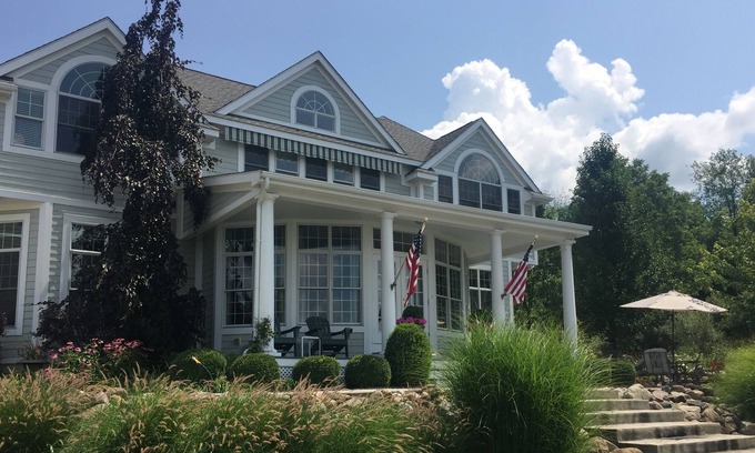 Manitou Beach-Devils Lake House | Luxury Lakefront Home On Sandy Beautiful Sparkling Round Lake