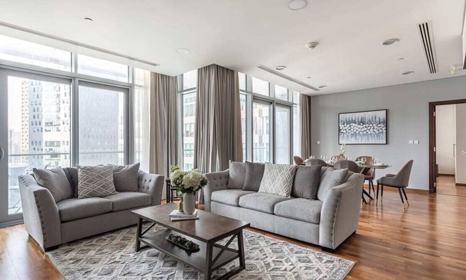 Bur Dubai Apartment | Luxurious 3BR in DIFC w/ Large Balcony & City View