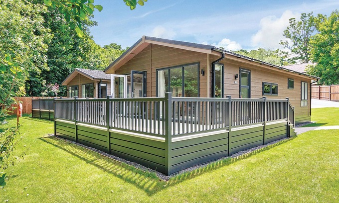 Newton St Loe Ski Chalet | Luxurious lodge with one king-size double, with en suite shower and one twin.