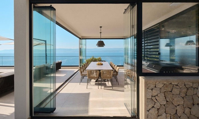 Omis Villa | Luxurious Villa Deluxe Mimice by the sea with heated outdoor and indoor pools, sauna, and gym for 20 people.