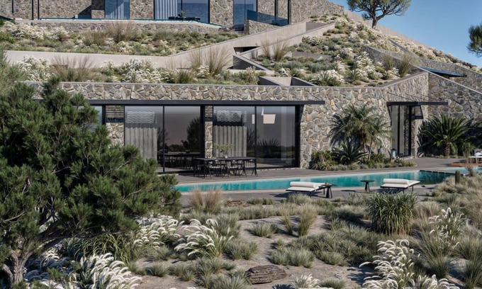 Monopari Villa | Luxury CaveStyle Smart Feature Villa Morfeas, Mountain View in Neromai Residence
