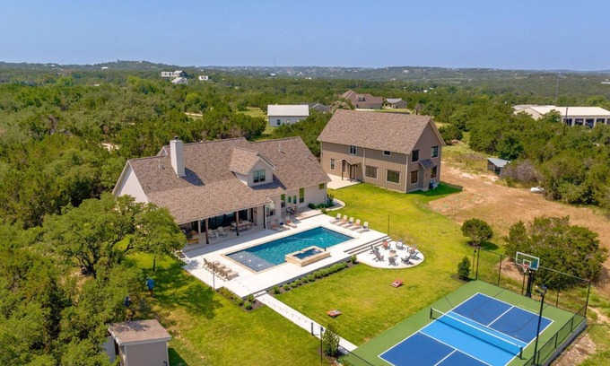 Austin House | Luxury Estate with Views, Pool & Pickleball Near Austin's Top Venues