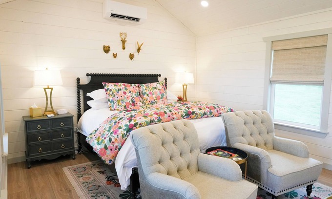 Fredericksburg Cottage | Luxury King Suite with private hot tub and firepit in the heart of wine country