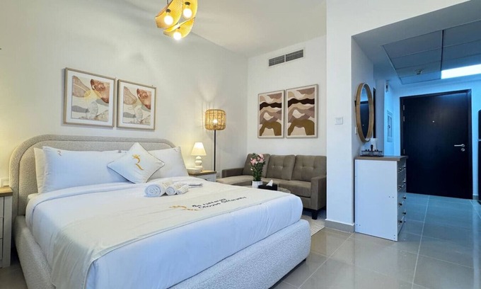 Abu Dhabi Apartment | Luxury Stay in Al Reef | Studio with Queen Bed