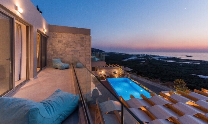 Limeniskos Villa | Luxury villa Elpida with amazing sea view and heated pool