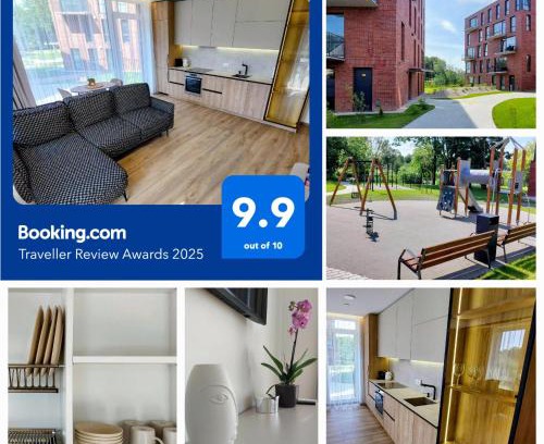 Klaipeda Apartment | M18 Waterside Park Apartments, Self check-in, Free parking, Wi-fi