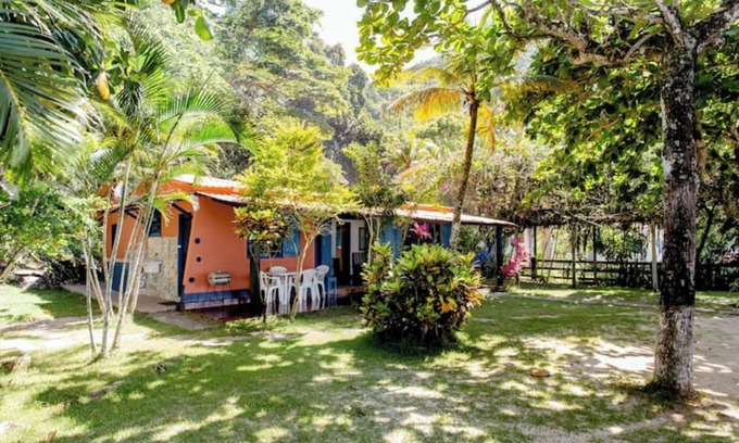 Mangaratiba House | Maison Bleue sur la Plage, Grande Cour Arrière Devant la mer