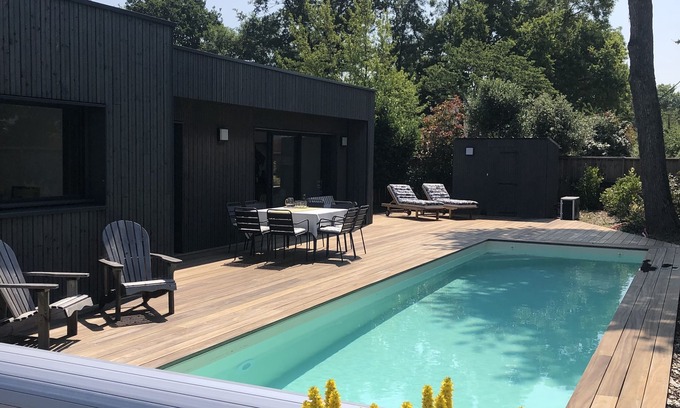 Le Hezo House | Maison Contemporaine Avec Piscine, Terrasse, Confort, Calme, Jardin. Golfe Océan