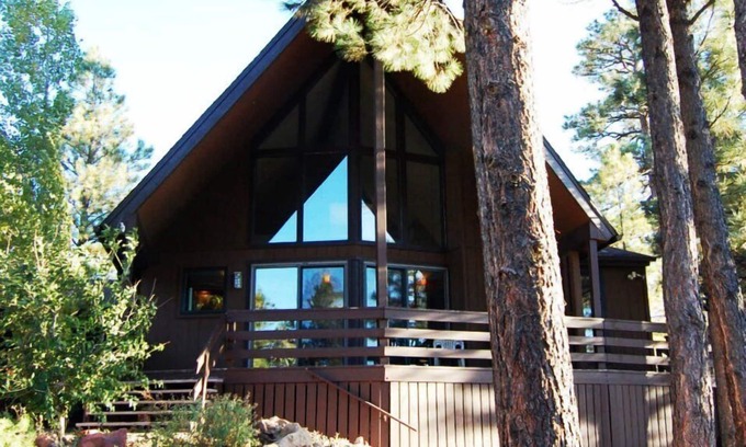 Flagstaff Cabin | Majestic Mountain Chalet with Deck and Hot Tub
