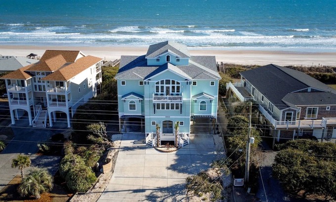 North Topsail Beach House | Majestic View - NEW LUXURY Oceanfront Home - Pool, Hot Tub, Theater, Elevator