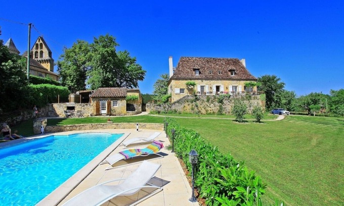 Saint-Julien-de-Lampon House | Manor Rectory16th,5*Heated pool, Air Cdg,1ha Park, Not overlooked,10mnDord Valey
